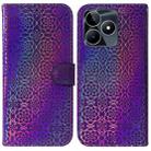 For Realme C53 / Narzo N53 Colorful Magnetic Buckle Leather Phone Case(Purple) - 1