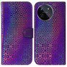 For Realme 11 4G Global Colorful Magnetic Buckle Leather Phone Case(Purple) - 1