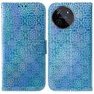 For Realme 11 4G Global Colorful Magnetic Buckle Leather Phone Case(Blue) - 1