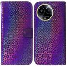 For Realme 11 5G Global Colorful Magnetic Buckle Leather Phone Case(Purple) - 1