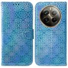 For Realme 12 Pro+ Global Colorful Magnetic Buckle Leather Phone Case(Blue) - 1