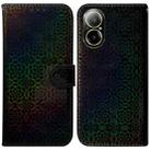 For Realme C67 4G Global Colorful Magnetic Buckle Leather Phone Case(Black) - 1