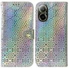 For Realme C67 4G Global Colorful Magnetic Buckle Leather Phone Case(Silver) - 1