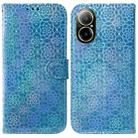 For Realme C67 4G Global Colorful Magnetic Buckle Leather Phone Case(Blue) - 1