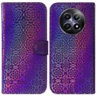 For Realme 12 5G Colorful Magnetic Buckle Leather Phone Case(Purple) - 1