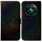 For Realme 12+ Colorful Magnetic Buckle Leather Phone Case(Black) - 1