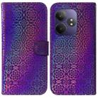 For Realme GT 6 / GT 6T / GT Neo6 Colorful Magnetic Buckle Leather Phone Case(Purple) - 1