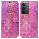 For Realme C75 Colorful Magnetic Buckle Leather Phone Case(Pink) - 1