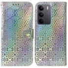 For Realme C75 Colorful Magnetic Buckle Leather Phone Case(Silver) - 1