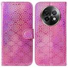 For Realme 13+ Global Colorful Magnetic Buckle Leather Phone Case(Pink) - 1