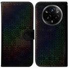 For Realme 14 Pro+ Colorful Magnetic Buckle Leather Phone Case(Black) - 1