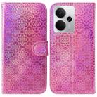 For Realme 14 Colorful Magnetic Buckle Leather Phone Case(Pink) - 1