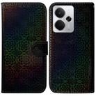 For Realme 14 Colorful Magnetic Buckle Leather Phone Case(Black) - 1