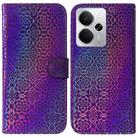 For Realme 14 Colorful Magnetic Buckle Leather Phone Case(Purple) - 1