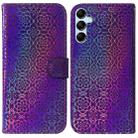 For Samsung Galaxy A15 Colorful Magnetic Buckle Leather Phone Case(Purple) - 1