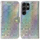 For Samsung Galaxy S24 Ultra 5G Colorful Magnetic Buckle Leather Phone Case(Silver) - 1