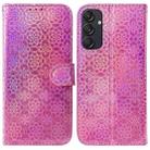 For Samsung Galaxy M55 Colorful Magnetic Buckle Leather Phone Case(Pink) - 1