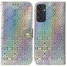 For Samsung Galaxy M55 Colorful Magnetic Buckle Leather Phone Case(Silver) - 1