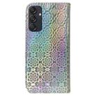 For Samsung Galaxy M55 Colorful Magnetic Buckle Leather Phone Case(Silver) - 3