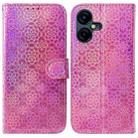 For Tecno Pova Neo 3 Colorful Magnetic Buckle Leather Phone Case(Pink) - 1