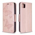 For Huawei Y5P / Honor 9S Two Butterflies Embossing Pattern Horizontal Flip Leather Case with Holder & Card Slot & Wallet & Lanyard(Rose Gold) - 1