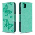 For Huawei Y5P / Honor 9S Two Butterflies Embossing Pattern Horizontal Flip Leather Case with Holder & Card Slot & Wallet & Lanyard(Green) - 1