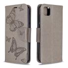 For Huawei Y5P / Honor 9S Two Butterflies Embossing Pattern Horizontal Flip Leather Case with Holder & Card Slot & Wallet & Lanyard(Grey) - 1