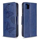 For Huawei Y5P / Honor 9S Two Butterflies Embossing Pattern Horizontal Flip Leather Case with Holder & Card Slot & Wallet & Lanyard(Dark Blue) - 1