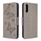 For Sony Xperia L4 Two Butterflies Embossing Pattern Horizontal Flip Leather Case with Holder & Card Slot & Wallet & Lanyard(Grey) - 1