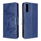 For Sony Xperia L4 Two Butterflies Embossing Pattern Horizontal Flip Leather Case with Holder & Card Slot & Wallet & Lanyard(Dark Blue) - 1