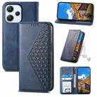 For Xiaomi Redmi 12 Cubic Grid Calf Texture Magnetic Leather Phone Case(Blue) - 1