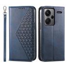 For Xiaomi Redmi Note 13 Pro+ Cubic Grid Calf Texture Magnetic Leather Phone Case(Blue) - 1