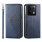 For Xiaomi Redmi Note 13 Pro 5G Cubic Grid Calf Texture Magnetic Leather Phone Case(Blue) - 1