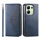 For Xiaomi Redmi Note 13 4G Cubic Grid Calf Texture Magnetic Leather Phone Case(Blue) - 1