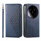 For Xiaomi 14 Ultra Cubic Grid Calf Texture Magnetic Leather Phone Case(Blue) - 1