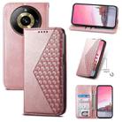 For Realme 11 Pro Cubic Grid Calf Texture Magnetic Leather Phone Case(Rose Gold) - 1