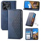 For Realme C53 Cubic Grid Calf Texture Magnetic Leather Phone Case(Blue) - 1