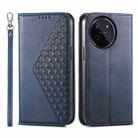 For Realme 11 4G Cubic Grid Calf Texture Magnetic Leather Phone Case(Blue) - 1