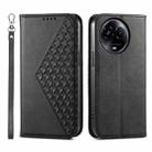 For Realme 11 5G Cubic Grid Calf Texture Magnetic Leather Phone Case(Black) - 1