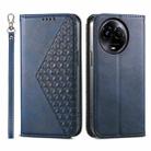 For Realme 11 5G Cubic Grid Calf Texture Magnetic Leather Phone Case(Blue) - 1