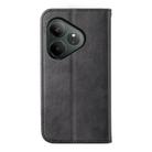 For Realme GT 6 Global Cubic Grid Calf Texture Magnetic Leather Phone Case(Black) - 3