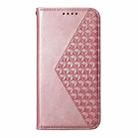 For Realme GT 6 Global Cubic Grid Calf Texture Magnetic Leather Phone Case(Rose Gold) - 2