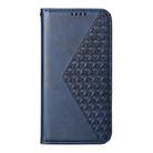 For Realme GT 6 Global Cubic Grid Calf Texture Magnetic Leather Phone Case(Blue) - 2