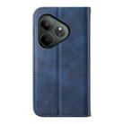 For Realme GT 6 Global Cubic Grid Calf Texture Magnetic Leather Phone Case(Blue) - 3