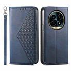 For Realme 13 Pro / 13 Pro+ Global Cubic Grid Calf Texture Magnetic Leather Phone Case(Blue) - 1