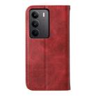For Realme C75 / Realme 14x Cubic Grid Calf Texture Magnetic Leather Phone Case(Red) - 3