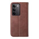 For Realme C75 / Realme 14x Cubic Grid Calf Texture Magnetic Leather Phone Case(Brown) - 3