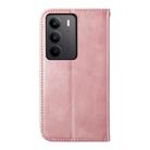For Realme C75 / Realme 14x Cubic Grid Calf Texture Magnetic Leather Phone Case(Rose Gold) - 3