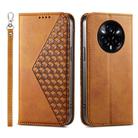 For Realme 14 Pro Cubic Grid Calf Texture Magnetic Leather Phone Case(Yellow) - 1
