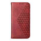 For Realme 14 Pro+ Cubic Grid Calf Texture Magnetic Leather Phone Case(Red) - 2